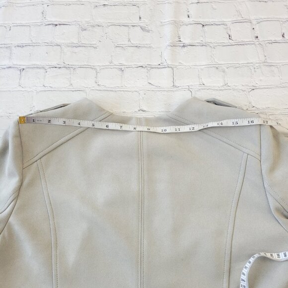 White House Black Market Ultra Suede Moto Jacket in Mercury gray size XL - Picture 8 of 15